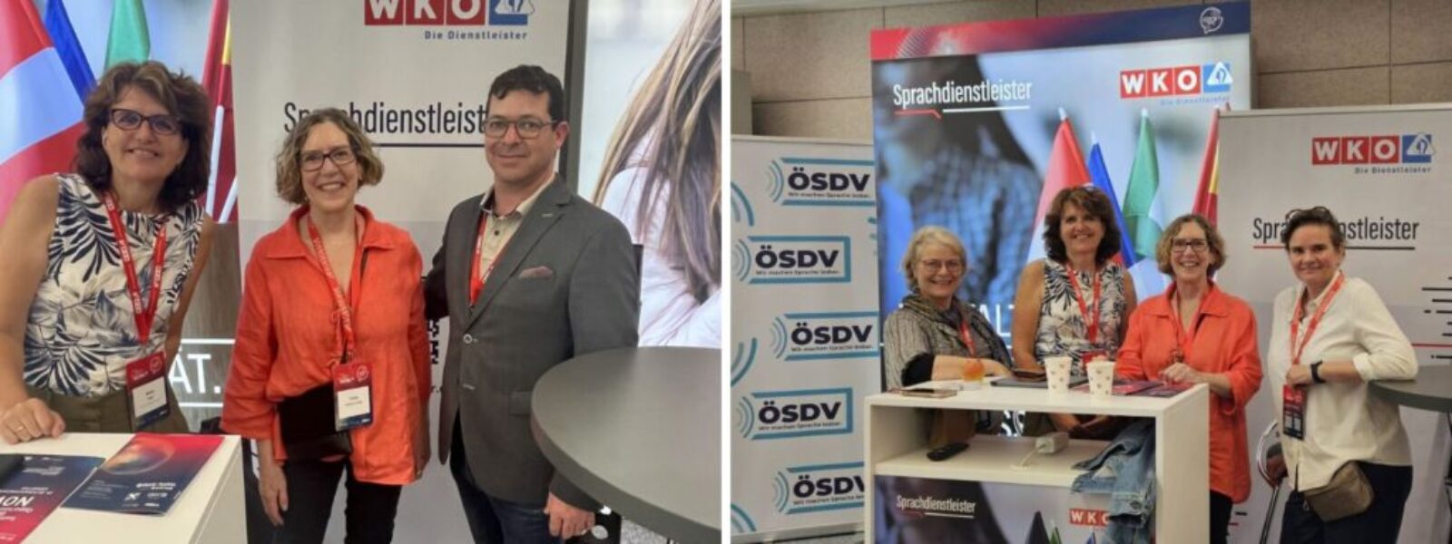 lächelnde Menschen vor den Rollups